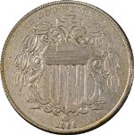 1866 Shield Nickel &#39;Rays&#39; Nice AU Nice Eye Appeal