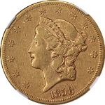 1858-S Liberty Gold $20 NGC XF45 Nice Eye Appeal Nice Strike