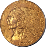 1908 Indian Gold $2.50 PCGS MS62 Superb Eye Appeal Nice Strike