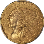 1911-P Indian Gold $2.50 PCGS MS62 Nice Eye Appeal Strong Strike