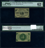 FR. 1226 3 c. 3rd Issue Fractional Note Light Background PMG CU62 NET