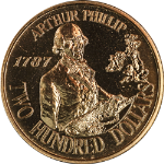 1987 Australia $200 Uncirculated Gold Coin - Arthur Phillip - 0.916 Fine 10g OGP