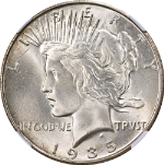 1935-S Peace Dollar NGC MS65 Superb Eye Appeal Strong Strike