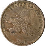 1858 Flying Eagle Cent &#39;Small Letters&#39; Choice AU+ Strong Strike