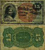 FR. 1271 15 c. 4th Issue Fractional Note VF