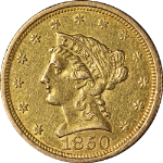 1850-P Liberty Gold $2.50 Choice AU Nice Eye Appeal Nice Strike