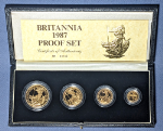 1987 Britannia 4 Coin Gold Proof Set - 1.85oz AGW - OGP COA
