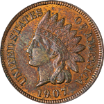 1907 Indian Cent - Red & Brown