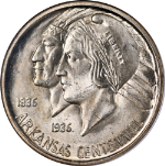 1936-D Arkansas Commem Half Dollar NGC MS65 Blast White Great Eye Appeal