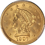 1907 Liberty Gold $2.50 PCGS MS67 Superb Eye Appeal Strong Strike