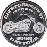 1999 Biketoberfest Daytona 1 Ounce Silver Round - .999 Fine - STOCK