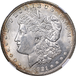 1921-D Morgan Silver Dollar NGC MS66 Superb Eye Appeal Nice Strike