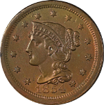 1854 Large Cent Nice BU+ Great Eye Appeal Strong Strike