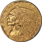 1913 Indian Gold $2.50 PCGS MS61 Great Eye Appeal Strong Strike