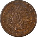 1876 Indian Cent Choice AU Great Eye Appeal Nice Strike