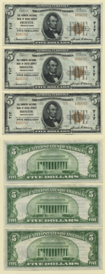 Bristol PA $5 1929 T-2 National Bank Note Ch #717 Farmers NB of Bucks County Choice Gem