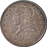 1834 Bust Half Dollar Small Date, Small Letters Choice XF++ 0-111 R.1