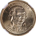 2007-P John Adams $1 Double Eagle Lettering-Inverted NGC MS64 Mint ERROR