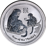 2016 Australia 1/2 Ounce Silver - Year of the Monkey - Lunar Series 2 - BU