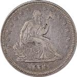 1839 Seated Liberty Quarter &#39;No Drapery&#39; Choice XF+ Superb Eye Appeal