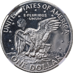 1971-S Eisenhower Silver Dollar Mint ERROR NGC PF68 Cameo - Reverse Struck Thru