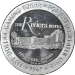 1967 Sterling Silver Five Dollar Slot Token - Riviera Hotel Las Veg - 41gram +/-