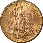 1910-D Saint-Gaudens Gold $20 PCGS MS63 Great Eye Appeal Strong Strike