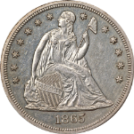 1865 Seated Liberty Dollar PR Nice Eye Appeal Strong Strike