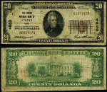 Cadiz OH-Ohio $20 1929 T-1 National Bank Note Ch #4853 Fourth NB Fine