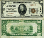 Philadelphia PA-Pennsylvania $20 1929 T-1 National Bank Note Ch #542 Corn Exchange NB and TC VF+