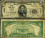 Utica MI-Michigan $5 1929 T-1 National Bank Note Ch #12826 FNB Fine