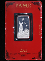 2023 Pamp Suisse 10gr Silver Bar - Lunar Calendar Series Year of Rabbit - STOCK