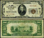 Norfolk VA-Virginia $20 1929 T-1 National Bank Note Ch #10194 Seaboard Citizens NB VF