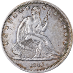 1842-P Seated Half Dollar &#39;Small Date&#39; Nice AU Details Nice Eye Appeal