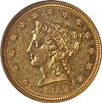 1857-P Liberty Gold $2.50 NGC AU58 Great Eye Appeal Strong Strike