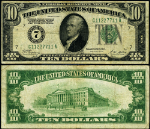 FR. 2001 G $10 1928-A Federal Reserve Note G11227711A 4 Pair(s) Serial VF