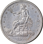 1874-CC Trade Dollar Choice AU/BU Details Great Eye Appeal