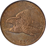 1857 Flying Eagle Cent ANACS MS62 Great Eye Appeal Nice Strike