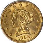1906 Liberty Gold $2.50 PCGS MS65+ Superb Eye Appeal Strong Strike