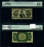 FR. 1297 25 c. 3rd Issue Fractional Note Surcharge &quot;M-2-6-5&quot; Choice PMG CU63 NET
