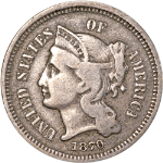 1870 Three (3) Cent Nickel