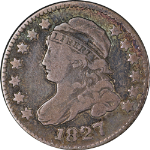 1827 Bust Dime Pointed Top &#39;1&#39; in 10c Choice F Great Eye Appeal