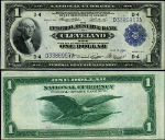 FR. 718 $1 1918 Federal Reserve Bank Note Cleveland XF