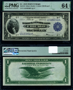 FR. 729 $1 1918 Federal Reserve Bank Note Chicago Choice PMG CU64 EPQ