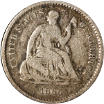 1860-O Seated Liberty Half Dime