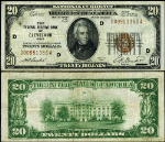 FR. 1870 D $20 1929 Federal Reserve Bank Note Cleveland D-A Block