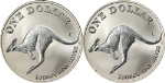 1998 Australia 1 Ounce Silver Kangaroo 2 Coin Lot - .999 Fine