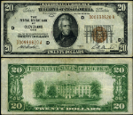 FR. 1870 D $20 1929 Federal Reserve Bank Note Cleveland D-A Block VF+ Teller