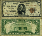 FR. 1850 D $5 1929 Federal Reserve Bank Note Cleveland D-A Block Fine+