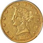 1857-P Liberty Gold $10 PCGS XF40 Nice Eye Appeal Nice Strike
